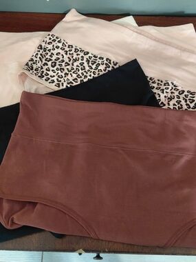 Womens Stretch Bikini Briefs - Pink, Black, Brown, Leopard- Pack of 3